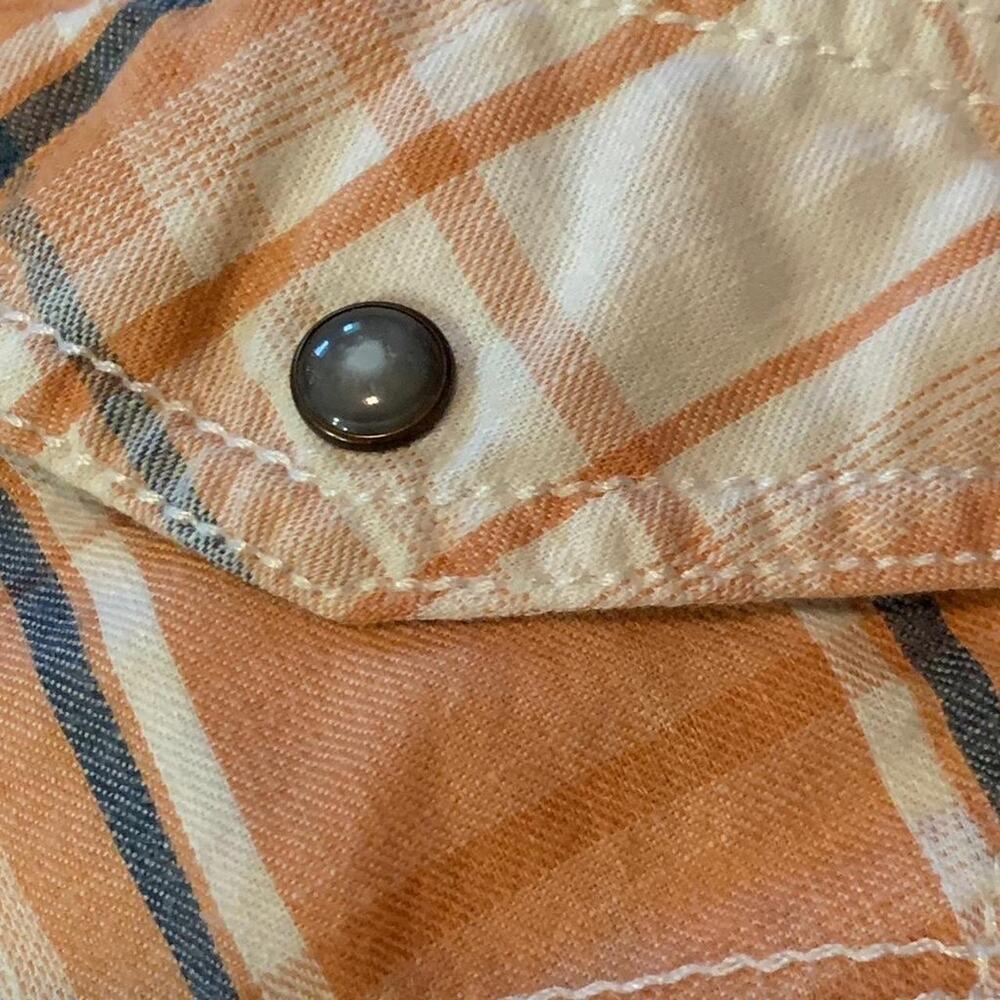 Large bke orange plaid button - Picture 6 of 8